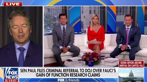 Senator Rand Paul files, criminal referral to DOJ over Fauci’s gain of function research claims