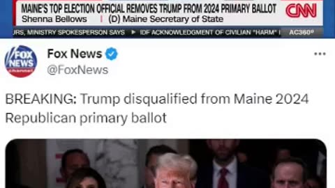 BREAKING🚨TRUMP DISQUALIFIED FROM MAINE 2024 REPUBLICAN PRIMARY BALLOT