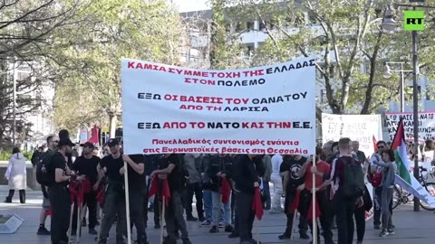 Hundreds March for Greece's Exit From NATO & EU