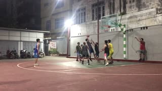 Rebound and Bank Shot Street Basketball in Myanmar