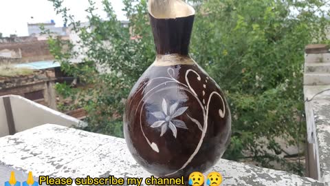 Easy Flower Vase making | Balloon tree pot Vase decoration | paper flower vase
