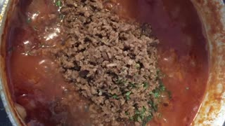 Vegan Meat Pasta Sauce Preparation