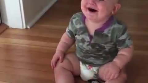 LK Baby Laughing Hysterically at Mom's Sunglasses Trick
