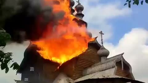 THE FIRE OF THE WOODEN ALL SAINTS SKETE OF THE SVYATOGORSK LAVRA OF THE MOSCOW PATRIARCHATE