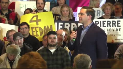 I want to be the servant and restore people as the masters, Pierre Poilievre tells the crowd