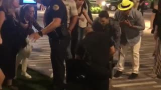 Woman Uses Her Heel to Hit Cop