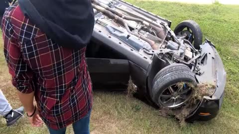Mustang Flips after losing control