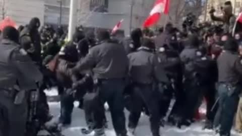 Canada: Police arrest protesters and children.