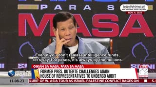 Former Pres. Duterte challenges again House of Representatives to undergo audit