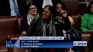 Cori Bush having a complete MELTDOWN over the censure resolution brought against Rashida Tlaib