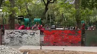 Pour concrete on New York City park