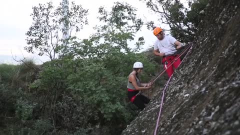 Rock climbing hiking meteora