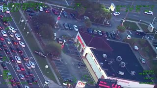 George Floyd Riot In Tampa, Police Under Attack (Helicopter Cam)