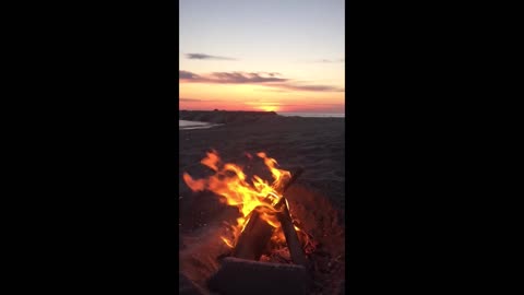 Meditation. Soothing, Stress Relief Beach Bonfire