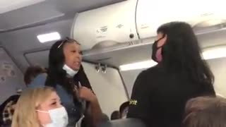 Woman claims flight attendant is invoking privilege when asked to stop blocking aisle
