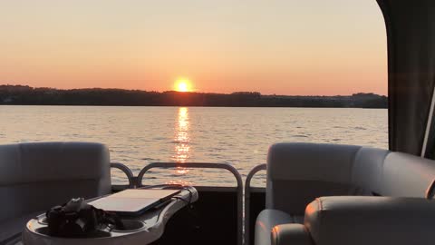 Sunset on Pontoon Boat
