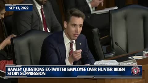 Hawley Questions Twitter Whistleblower Over Hunter Biden Story Suppression