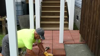 OUTDOOR SHOWER (Starting the pavers)