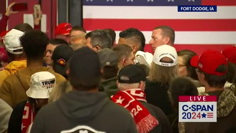 Trump signs autographs in Fort Dodge, Iowa. - 11-18-2023