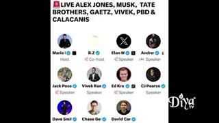 Elon Musk, Vivek Ramaswamy, Andrew Tate, Alex Jones, Patrick Bet-David, Jason Calacanis