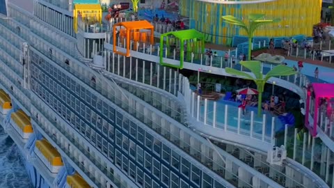 The icon of the cruise ship features a water park ~ice arena~seven swimming pools and more than 40 different restaurants and bars