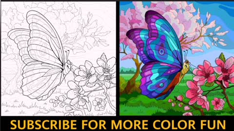 coloring butterfly-kids video- coloring video for kids