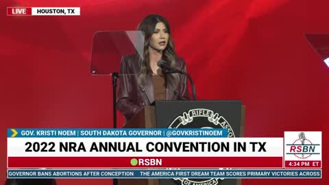 South Dakota Governor Kristi Noem Speaks at 2022 NRA National Convention.