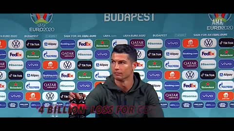 Cristiano Ronaldo's reaction to seeing Coca-Cola (4 billion loss) bottles at a press conference