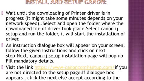 Canon pixma printer Setup Online Download