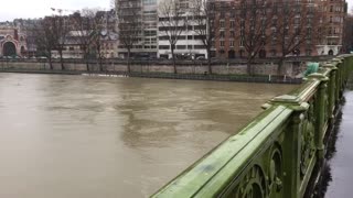 The Seine River with increased precipitation