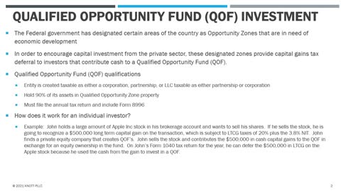 Avoid Capital Gains Taxes with a Qualified Opportunity Fund Investment