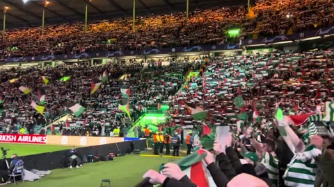 You’ll never walk alone - Celtic Vs Atletico Madrid - A show of support to Palestine