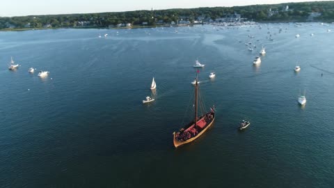 The Viking Shiip coming into Plymouth harbor