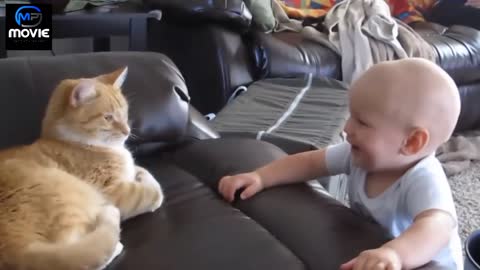Baby and Cat Fun and Cute | Funny Baby Video