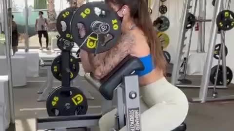 Biceps Workout Female Fitness Model Motivation