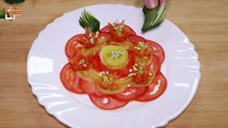 Vegetable Carving: Beautiful Cucumber Tomato Bell Pepper Plating Decorations