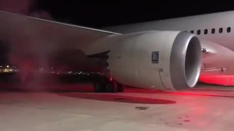 787 Trent 1000 Engine start with flame