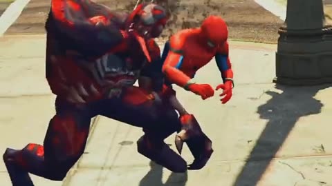 GTA V SPIDERMAN SAVES IRON MAN FROM ZOMBIE VENOM 😯 #shorts