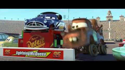 Animated movie Cars 2006 Best Racing Scene - Climax