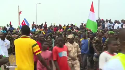 Niger coup supporters call for French ambassador, troops to leave country.