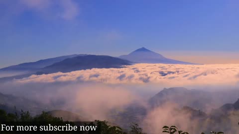 Mountain Volcano Clouds Landscape Relaxing🧘‍♀️🧘‍♂️ open sound 🔊