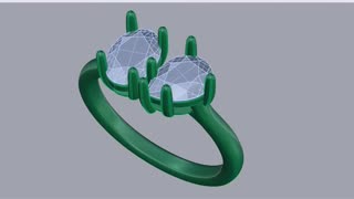 Cocktail Ring Design Oval And Pear Shape Gesmtone-JCNP-04 3D PRINT MODEL DOWNLOADABLE