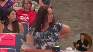 A mother gets her mic muted while reading a graphic assignment that was assigned to her daughter because it's not appropriate for public discussion