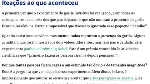 O experimento do gorila invisível, um clássico sobre a percepção