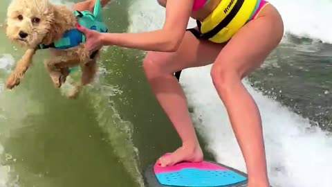 Sky's first time wakesurfing!