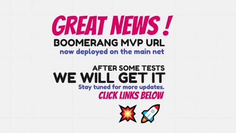 BOOMERANG GREAT NEWS MVP URL NOW ON MAIN NET AI PROFITS DIRECTLY INTO YOUR WALLET TOP TEAM ROB BUSER