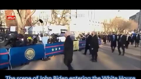 Two different scenes of entering the White House between Trump and Baidan