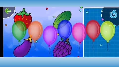Learn names and fruits and vegetables by a simple matching game for kids