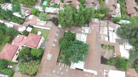 Aerial view Los dominicos village in Santiago, Chile