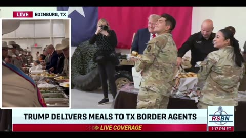 Trump serves lunch to Border Patrol (Uploaded Nov. 27, 2023)